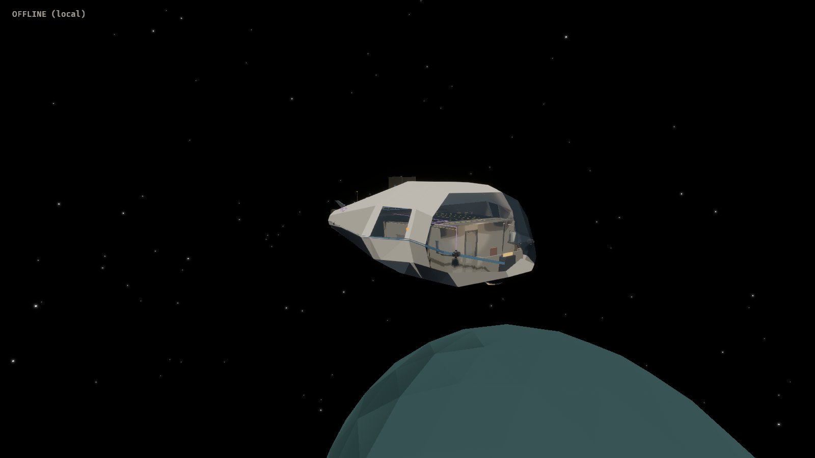 A small ship over its moon